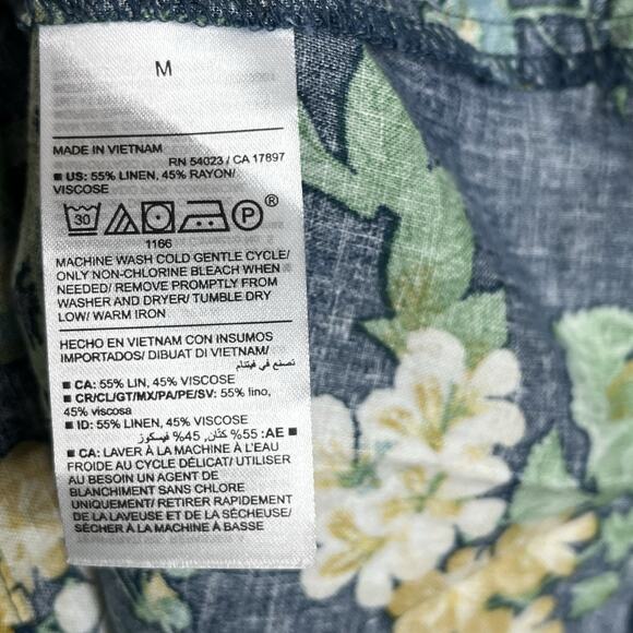 Old Navy Linen Floral Ruffled Cami Tank Top Womens M Fairy Summer Cottagecore - Picture 5 of 6